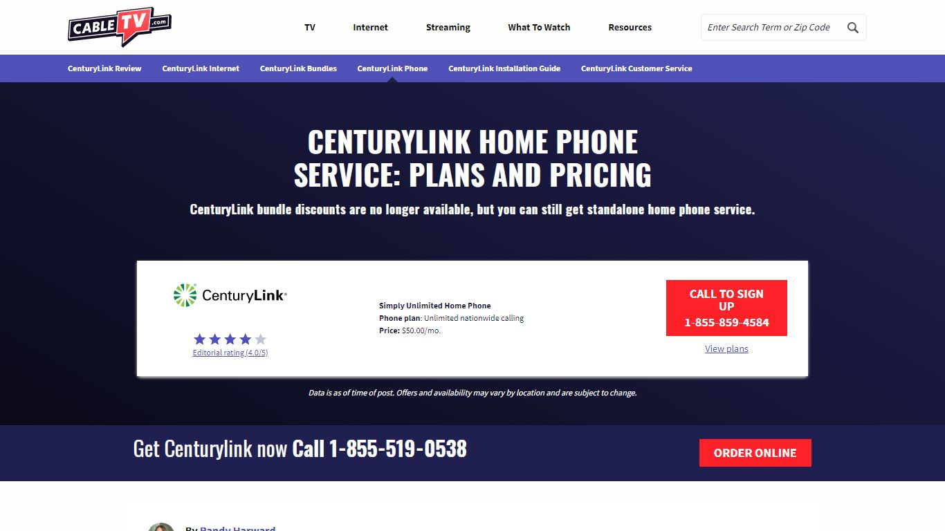 CenturyLink Home Phone Service: Plans and Pricing